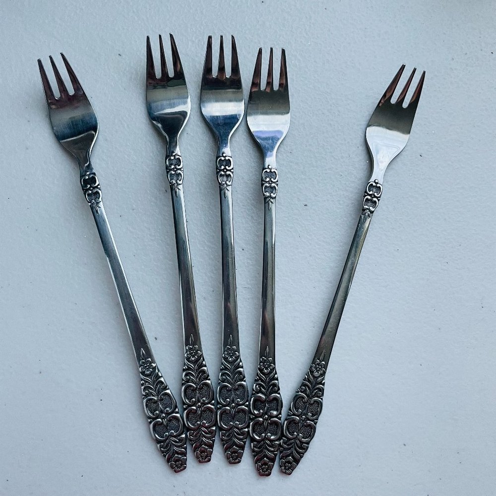 Northland Vintage SSteel Cocktail Forks Made in Korea Set of 5